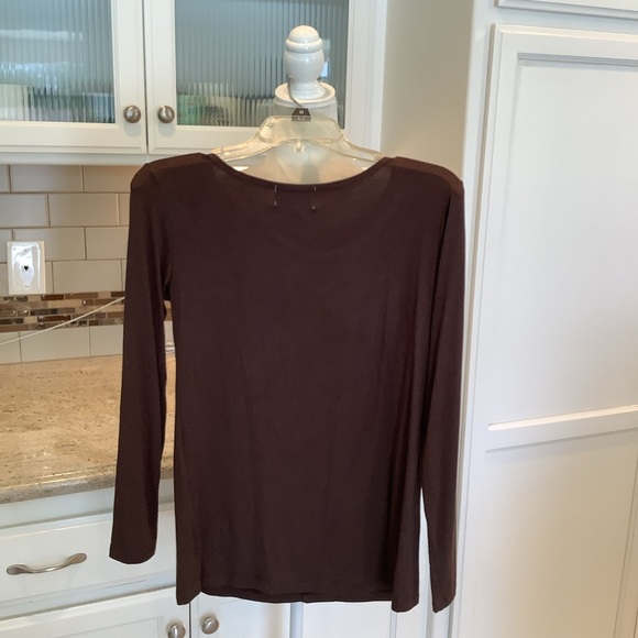 King Ranch Brown Top with Blue Gems Size Small NWT - Picture 3 of 6